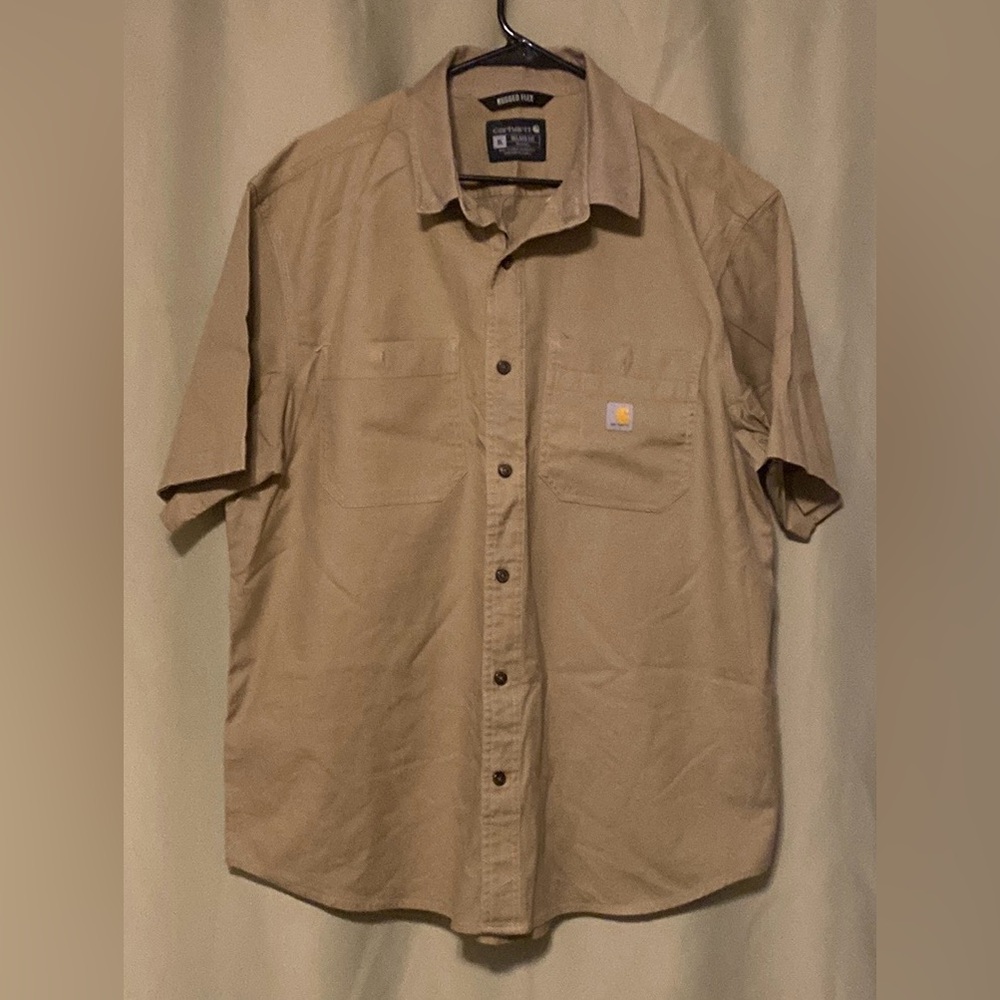 Carhartt Rugged Flex @ Relaxed fit Midweight Canvas Short Sleeve Shirt Men’s XL